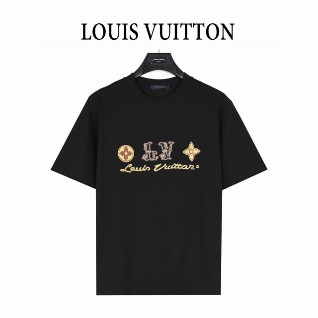 Louis Vuitton 路易威登 25Ss 签名Logo四叶草刺绣短袖T恤 面料采用 克重纯棉，定制32支2*2螺纹，成衣两遍水洗处， 面料舒适亲肤无异感，