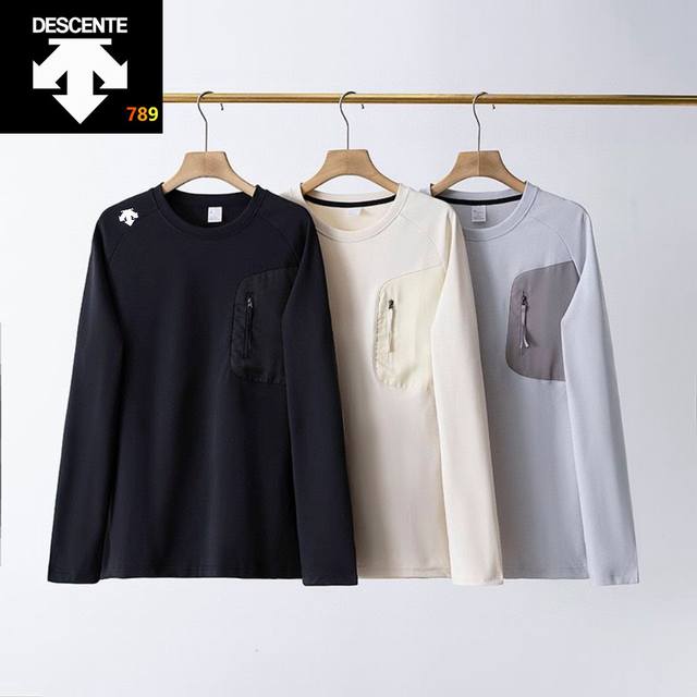 迪桑特Captive Arc‘Word Ls 透气 男子 棉质卫衣 重工 高品质户外打底衫，其主要特点如下： 材质：280克双纱爽滑棉，柔软、耐用的有机棉与高性