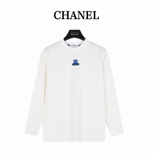 Chanel 香奈儿 24Fw 胸前双C立体Logo刺绣长袖T恤 面料采用 克太空棉纯棉面料+2X2配套螺纹，，订染颜色后整蚀毛处理， 对照原版做丝滑超柔处理，