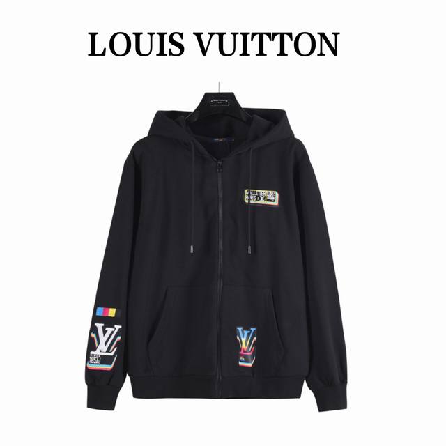 Louisvuitton 路易威登 音乐人乐队喷绘印花拉链连帽外套 Louis Vuitton路易威登经典款 官网款采用500克纯棉毛圈面料 原版原标，重工喷绘