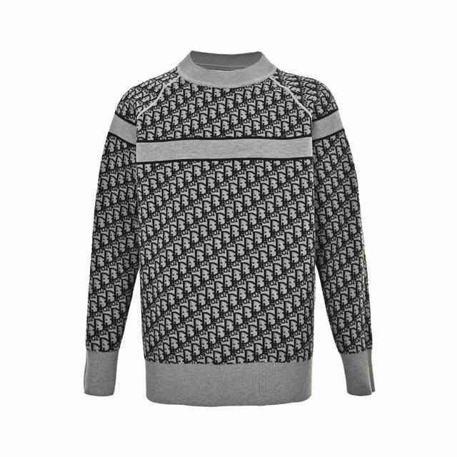 Dior 迪奥 25Fw 老花提花双面毛衣 面料选用顶级羊绒纱线，秋冬新款Oblique提花针织羊绒毛衣采用双面可穿设计，精选优质羊绒材质打造。经过精细编织工艺