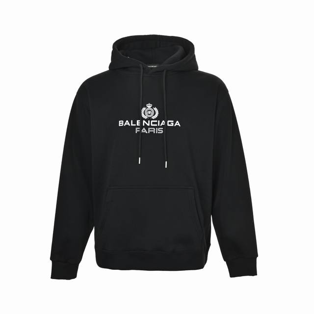 Balenciaga 巴黎世家 25Fw 麦穗印花连帽卫衣 480G高级精梳棉面料 专柜领标 代购级白色厚板吊牌 原版吊粒 前后都是立体发泡印花 层次感很强 男