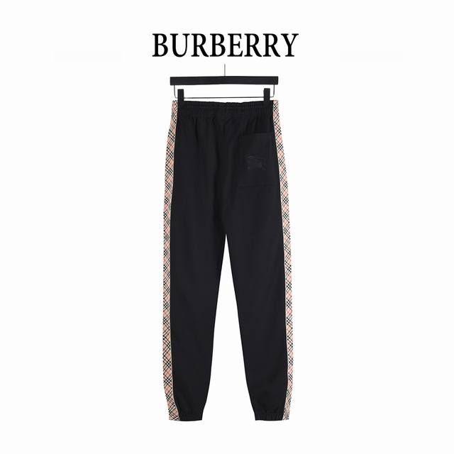 Burberry 巴宝莉 25Fw 侧边菱格纹织带后袋战马刺绣套装长裤 格纹装饰棉质慢跑裤 慢跑裤，选用轻盈翻面绒棉质面料打造， 融入标志性典藏米色 Burbe