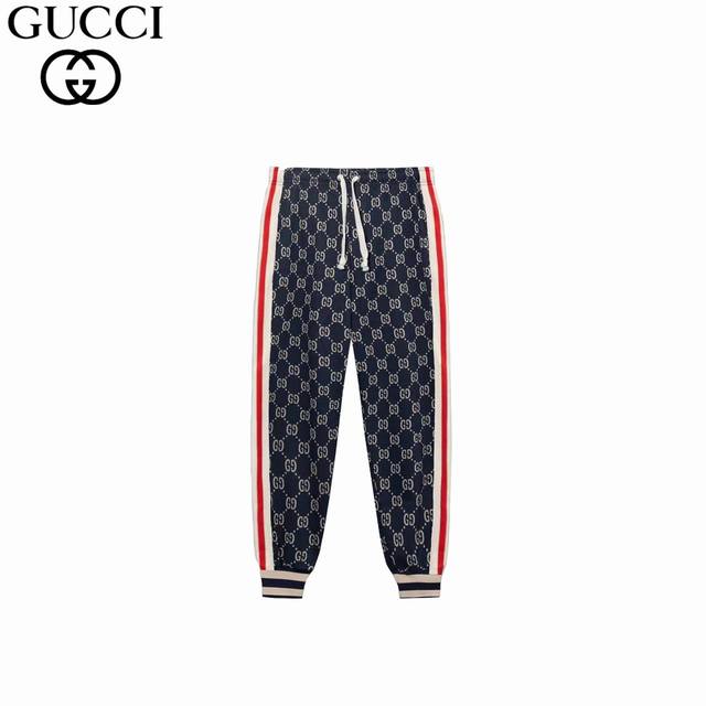 Gucci 古驰 经典满印提花Logo套装长裤 纯棉高品质面料、特别手感、超级质感 舒适柔软透气 休闲宽松版型 潮流男女同款 长裤颜色： 黑色码数： Xs Ｓ