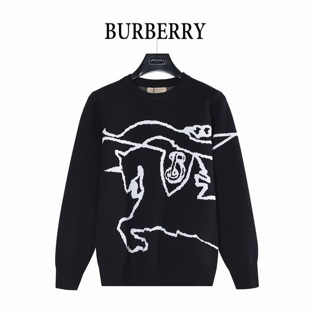 Burberry 巴宝莉 骑士战马提花圆领毛衣 香港专柜11200购入Yb开发！ 原版颜色毛线需要定织定染才有这个效果 不是随意能出来的效果 而且正确版本为粗毛