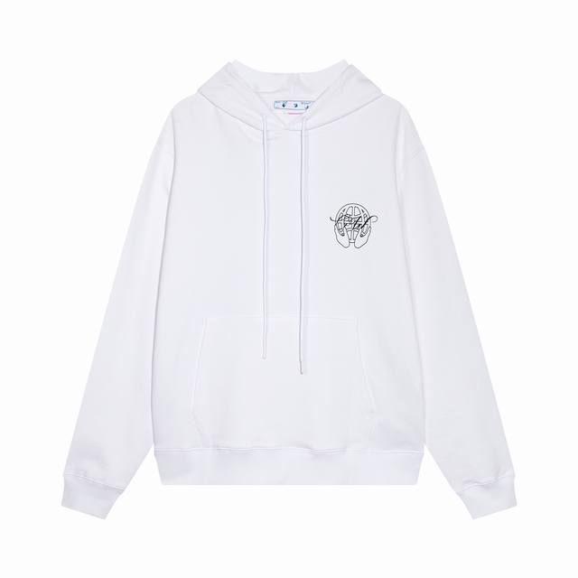 高版本Off-White 手掌箭头印花连帽卫衣，男女同款，官网在售款。采用 G高克重纯棉毛圈面料，德国进口机器高清数码印花，环保级材料，色彩纯正，图清晰，高温烫