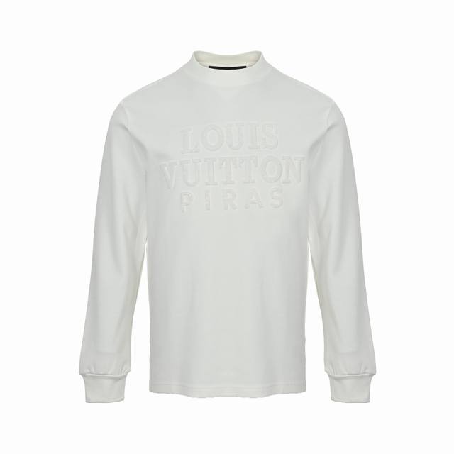 Louis Vuitton 路易威登 暗纹编织立体Logo刺绣长袖T恤 购入原版开模打造，全套定制辅料，所有细节完美还原 定织定染 水洗柔滑长绒棉、克重 克、最