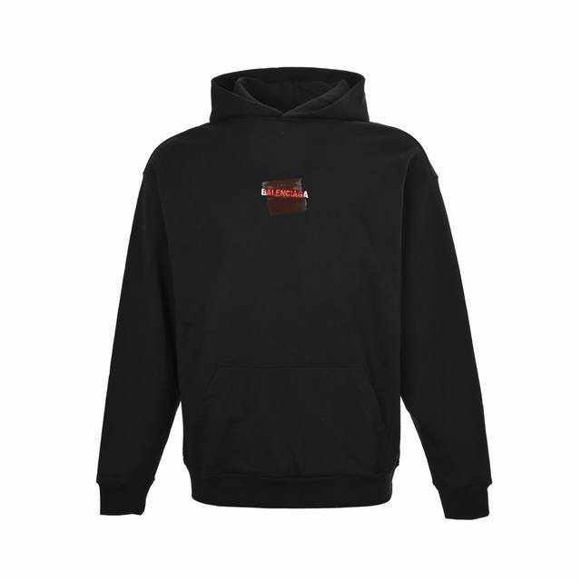 Balenciaga 巴黎世家 25Fw 刺绣胶带压胶连帽卫衣 设计感十足 欢迎对比 面料采用巴黎Zp定织定染全棉大卫衣，克重460克，布面干净.布纹清晰，柔软