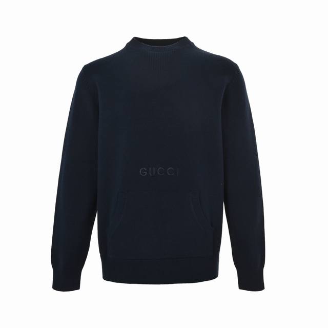 Gucci 古驰 袋鼠口袋Logo刺绣毛衣 正品3773购入开发，，35%羊毛双股混纺毛料，采用日本进口织机 银笛 七针，毛料酵洗，毛料提花，定制辅料，合身版型