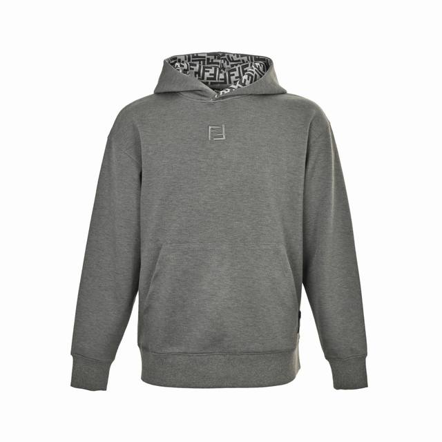 Fendi 芬迪 25Fw Ff刺绣太空棉连帽卫衣 采用480克双层奢柔空气棉面料 数码直喷印花Logo字母双层拼接 进口田岛机器立体刺绣Ff 下摆处手缝领标纽
