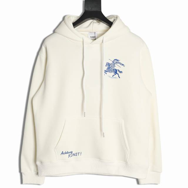 Burberry 巴宝莉 25Fw 骑士帽衫 480G高级精梳棉面料 专柜领标 代购级白色厚板吊牌 原版吊粒 前后都是立体发泡印花 层次感很强 男女同款 情侣款