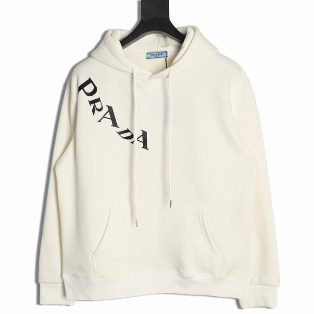 prada 普拉达 25Fw 字母帽衫 480G高级精梳棉面料 专柜领标 代购级白色厚板吊牌 原版吊粒 前后都是立体发泡印花 层次感很强 男女同款 情侣款 Ov