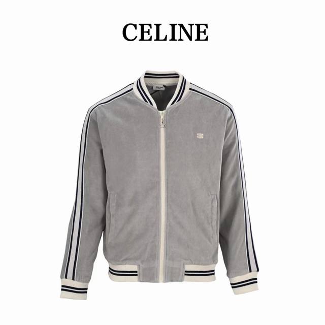 Celine赛琳Ce 凯旋门刺绣条纹套装外套 定制云柔双生绒雾棉缎，采用进口机刺绣工艺实现凯旋门刺绣作业，精度高，线条流畅而细腻，面料都经过浇洗，手感质感更佳，