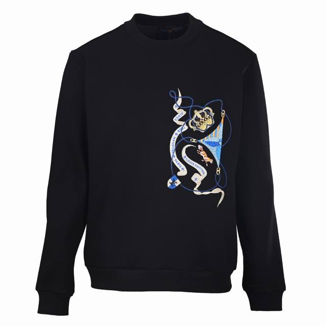 Louis Vuitton Lv 皇冠刺绣圆领卫衣 正品13200购入开发，精梳全棉复合丝绒面料，定制1*1潮牌罗纹，高温烫钻，进口刺绣，定制1：1皮标，定制1