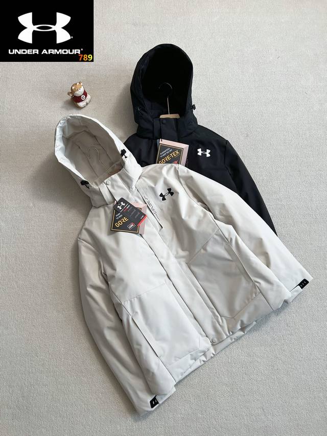 注意：黑色，白色的尺码，尺寸均不一样，购买前一定要参考尺码表！ Under Armour 安德玛25年冬季高品质羽绒棉服外套 拒绝冬日臃肿与厚重，这款羽绒棉服靠