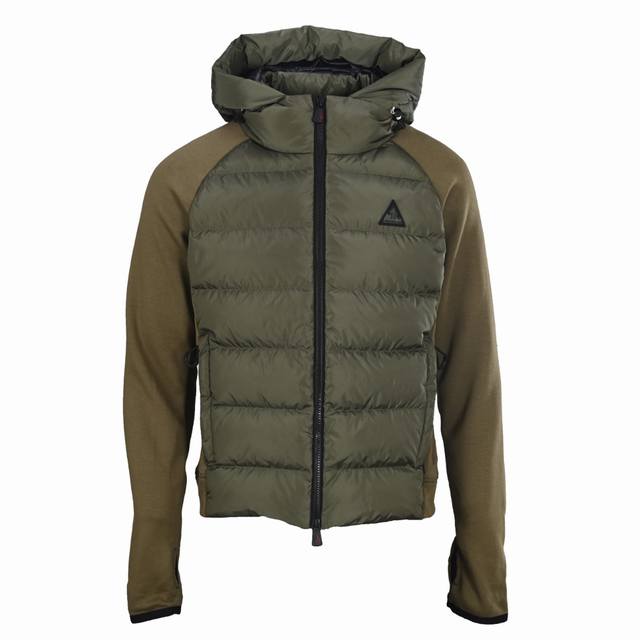 Moncler蒙口Mc 三角标梭织拼接连帽羽绒服 定制哑光晶格气盾绒，以及300D高密压光涂层，使用新国标90白鸭绒 欢迎检测 ，冲绒量十足，保暖十足，轻盈蓬松