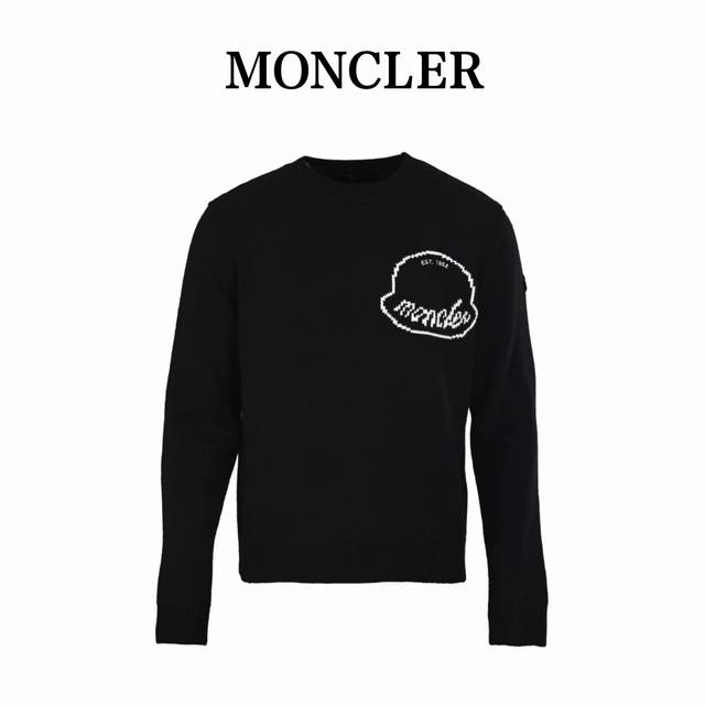 Moncler蒙口Mc 刺绣徽标圆领毛衣 正品3773购入开发，，35%羊毛双股混纺毛料，采用日本进口织机 银笛 七 针，毛料酵洗，毛料提花，定制辅料，合身版型