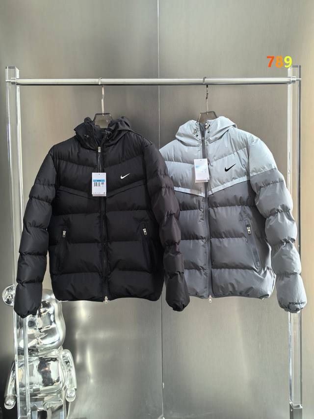 专柜品质 耐克Nike As 经典短款连帽羽绒棉服外套 Nike As M Nsw Sf Windrunner Hd Jkt 21Ss 冬季情侣款男士女士男神女
