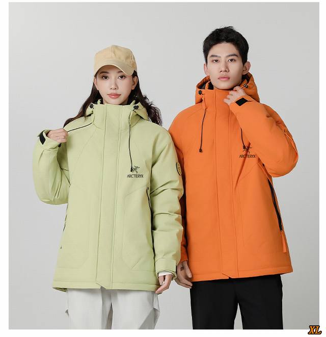 Arc’Teryx始祖鸟 独家实拍上新冬季高品质石墨烯保暖潮流棉衣立领加厚保暖宽松连帽棉衣男女工装棉服外套，本季主打，货源充足，放心主推，高端品质，经典设计，做