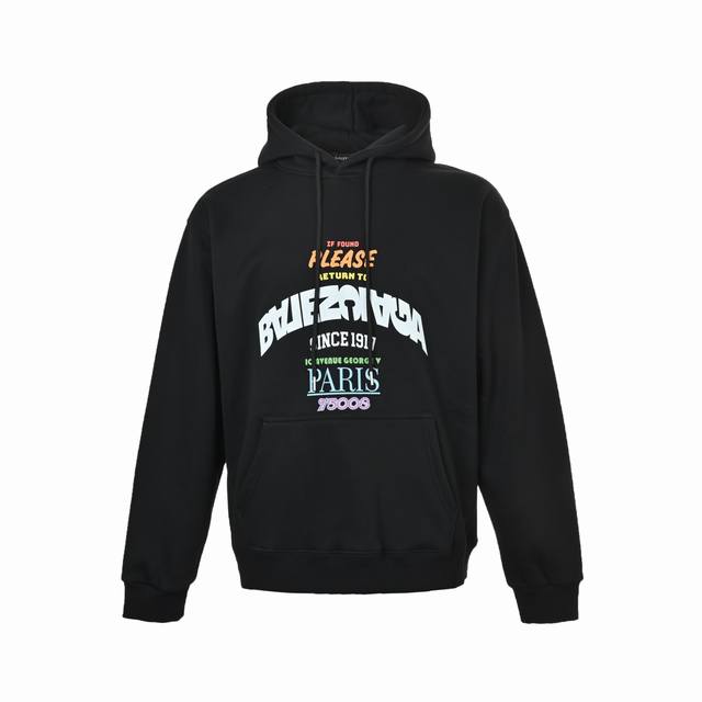 Balenciaga 巴黎世家 25Fw 反转字母连帽卫衣 480G高级精梳棉面料 专柜领标 代购级白色厚板吊牌 原版吊粒 前后都是立体发泡印花 层次感很强 男