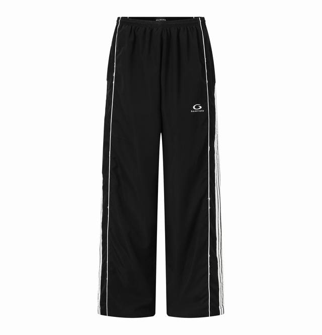 K # 210 Balenciaga 巴黎世家 25Ss Blcg 五道杠半环刺绣白织带运动长裤 官网同步 面料采用消光塔丝隆面料 原版一致 防水涂层 还原原版
