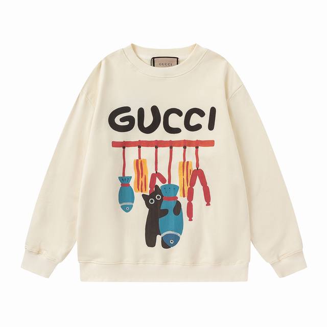 款号：736， Gucci新品！秋冬系列高克重卫衣 选用客供定制针织100%纯棉面打造,面料手感细腻，厚实有质感的纯棉布 高密度的机织工艺，如棉絮般柔紧致舒适