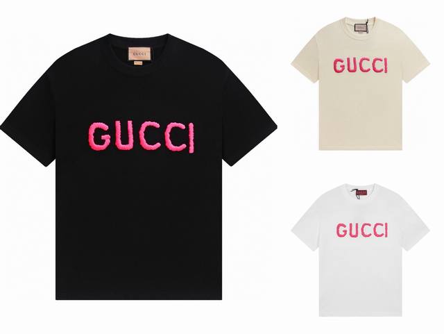 款号 ：856， Gucci新品！早春系列高克重短袖 选用客供定制针织100%纯棉面打造,面料手感细腻，厚实有质感的纯棉布 高密度的机织工艺，如棉絮般柔紧致舒适