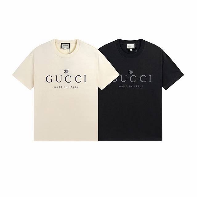 款号 ：520， Gucci新品！早春系列高克重短袖 选用客供定制针织100%纯棉面打造,面料手感细腻，厚实有质感的纯棉布 高密度的机织工艺，如棉絮般柔紧致舒适