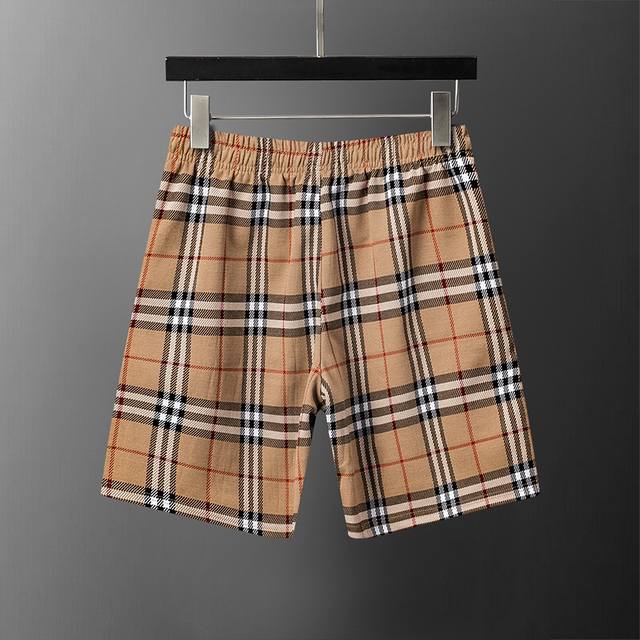 款号：A924# Burb*Erry 26春夏新款 针织提花款男装休闲短裤 M-3Xl 卡其