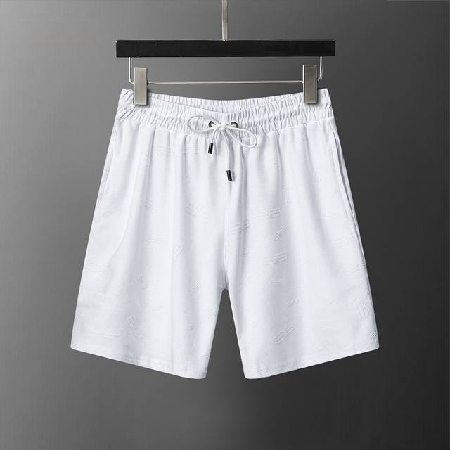 款号：A921# Balen*Ciaga 26年春夏新款男装满身植绒款休闲短裤 M-3Xl 白色