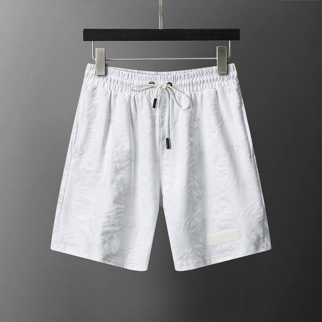 款号：A919# Amiri 26年春夏新款男装满身植绒款休闲短裤 M-3Xl 白色