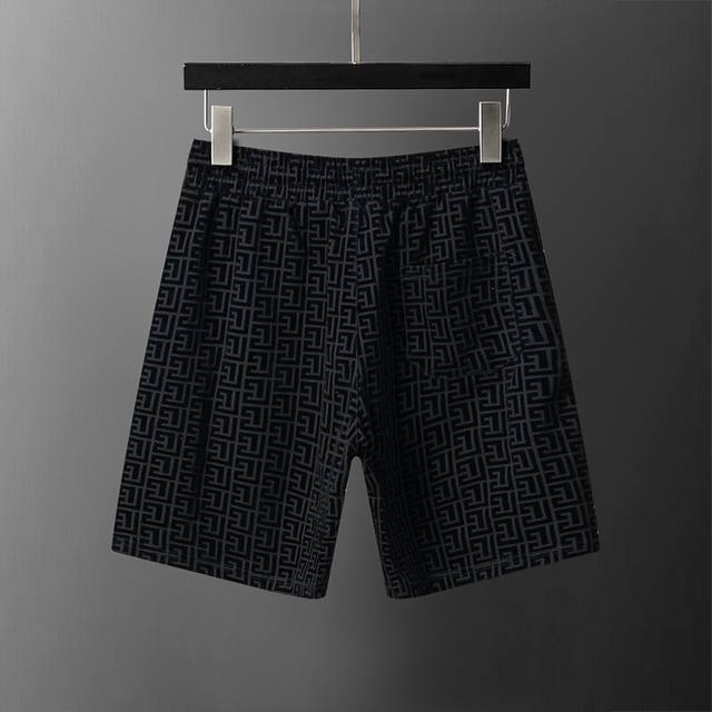 款号：A916# Bal*Main 26年春夏新款男装满身植绒款休闲短裤 M-3Xl