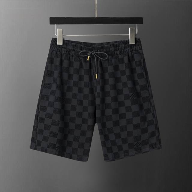 款号：A914# L*V 26年春夏新款男装满身植绒款休闲短裤 M-3Xl 黑色