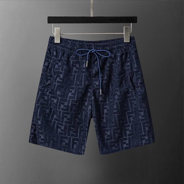款号：A911# Fen*Di 26年春夏新款男装 毛巾提花款休闲短裤 M-3Xl 宝蓝