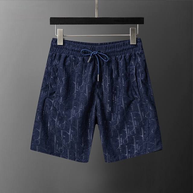 款号：A908# Di*Or 26年春夏新款男装 毛巾提花款休闲短裤 M-3Xl 宝蓝