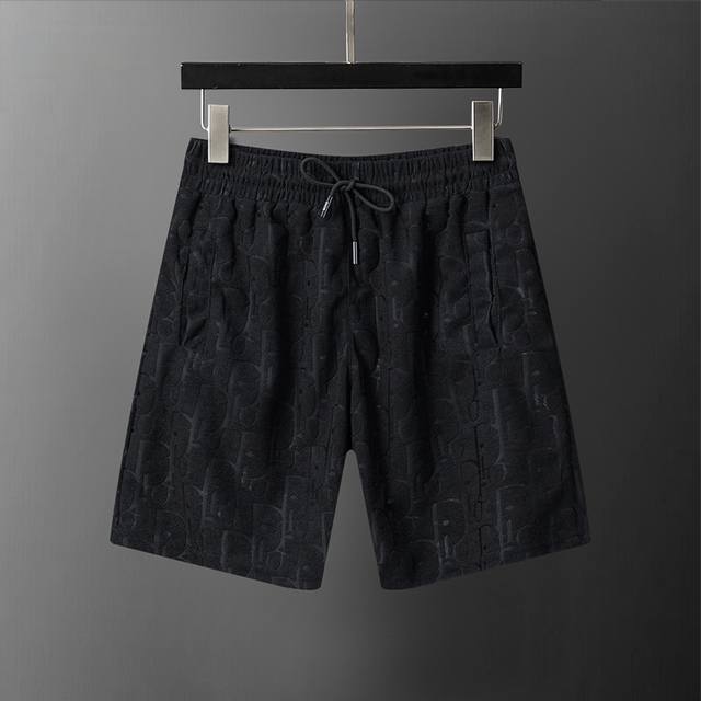款号：A906# Di*Or 26年春夏新款男装 毛巾提花款休闲短裤 M-3Xl 黑色
