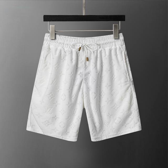 款号：A901# L*V 26年春夏新款男装 毛巾提花款休闲短裤 M-3Xl 白色