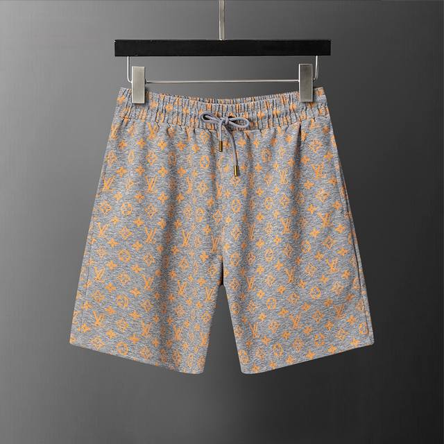 款号：A896# L**V 26春夏新款 针织提花款男装休闲短裤 M-3Xl 灰色