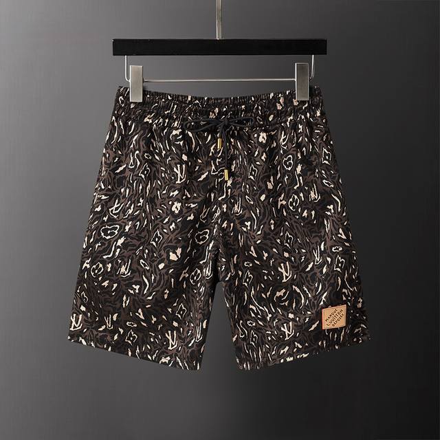 款号：A889# L**V 26春夏新款 针织提花款男装休闲短裤 M-3Xl 咖色