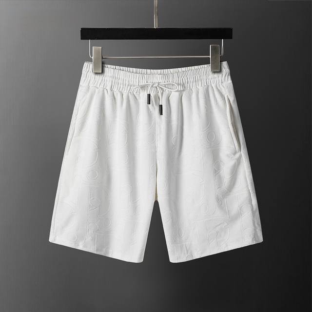 款号：A882# Di*Or 26春夏新款 针织提花款休闲短裤 M-3Xl 白色