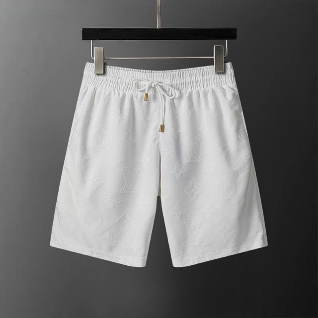 款号：A880# L*V 26春夏新款 针织提花款休闲短裤 M-3Xl 白色