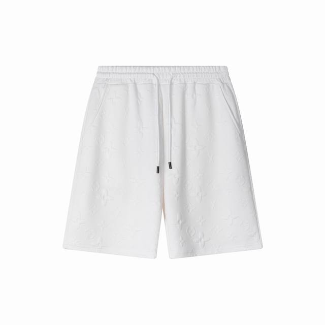 522 款，高端定制，独家最高品质版本L*家Logo压花短裤，采用独家定制1:1原版面料，三标齐全，做工1:1的工艺且精细完美，面料柔软舒适，男女同款，区别市场