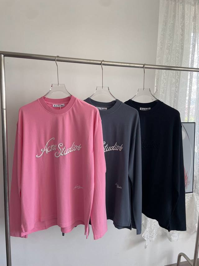 特价 款号：D198不退不换 粉色M1 L1 Xl2 灰色L2 Xl2 黑色S1 M2 L2 Xl2 Acne Studios 25秋冬新款珠地网眼长袖T 徐英