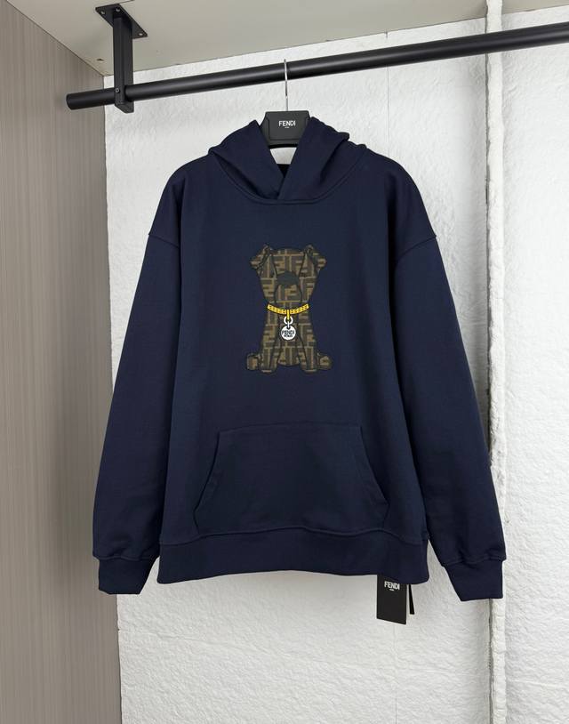 Fendi芬迪小狗图案贴布刺绣连帽卫衣 S M L Xl