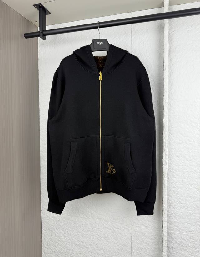 LV路易字母提花双面穿针织拉链外套 S M L Xl