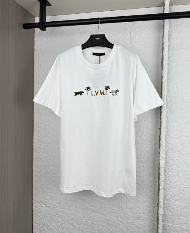 LV路易×The Darjeeling Limited秀场刺绣T恤短袖 S M L Xl