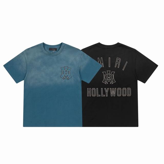 Amiri洗水款贴布绣花Logo,采用300克重面料，颜色：黑色，湖蓝色。尺码：S M L Xl