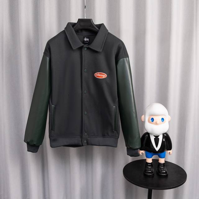 斯图西棒球服 25Ss走秀款厚度适中 高密度重工刺绣 堪称王炸单品 真的谁上身谁好看 ！ 罗纹采用全棉纱线定染定织而成，粗纱横机编织而成，不起球，棉质亲肤，立体