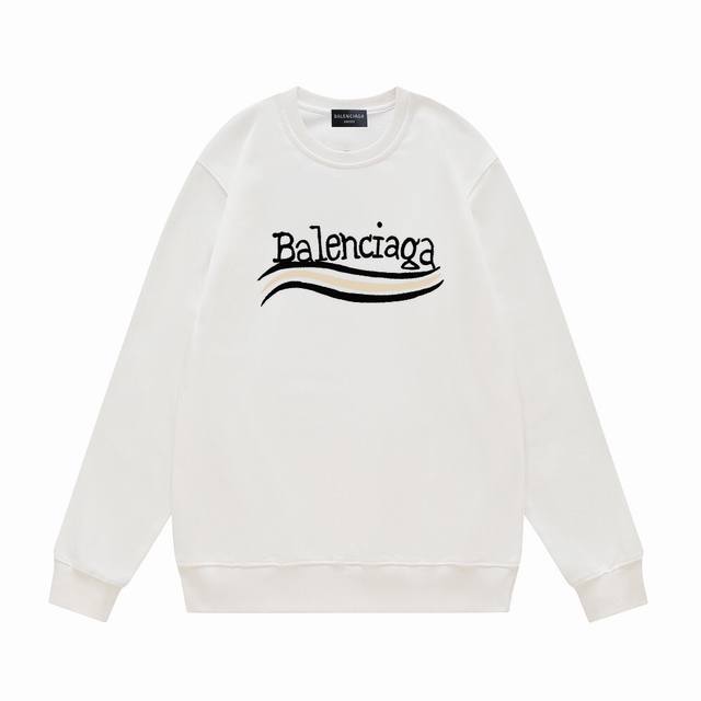 Fw25 秋冬圆领印花卫衣系列 -巴黎 Balenciage可乐字母图案Logo卫衣 采用420G全棉双股大毛圈面料同缸定染。不缩水不退色，手感舒服，质感超强全