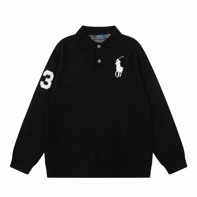 顶级品质 款号：Ds164# 全年不下架 拉夫劳伦Ralph Lauren秋冬大马刺绣Logo针织polo翻领毛衣 拉夫劳伦Ralph Lauren经典基础翻领